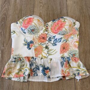 Superdown Multicolor Floral Bustier Top